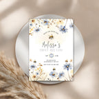 Floral Sweet To Bee One First Birthday Invitation