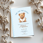 Blue Chapter One First Birthday Invitation Boys