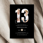 Black Photo 13th Birthday Invitation