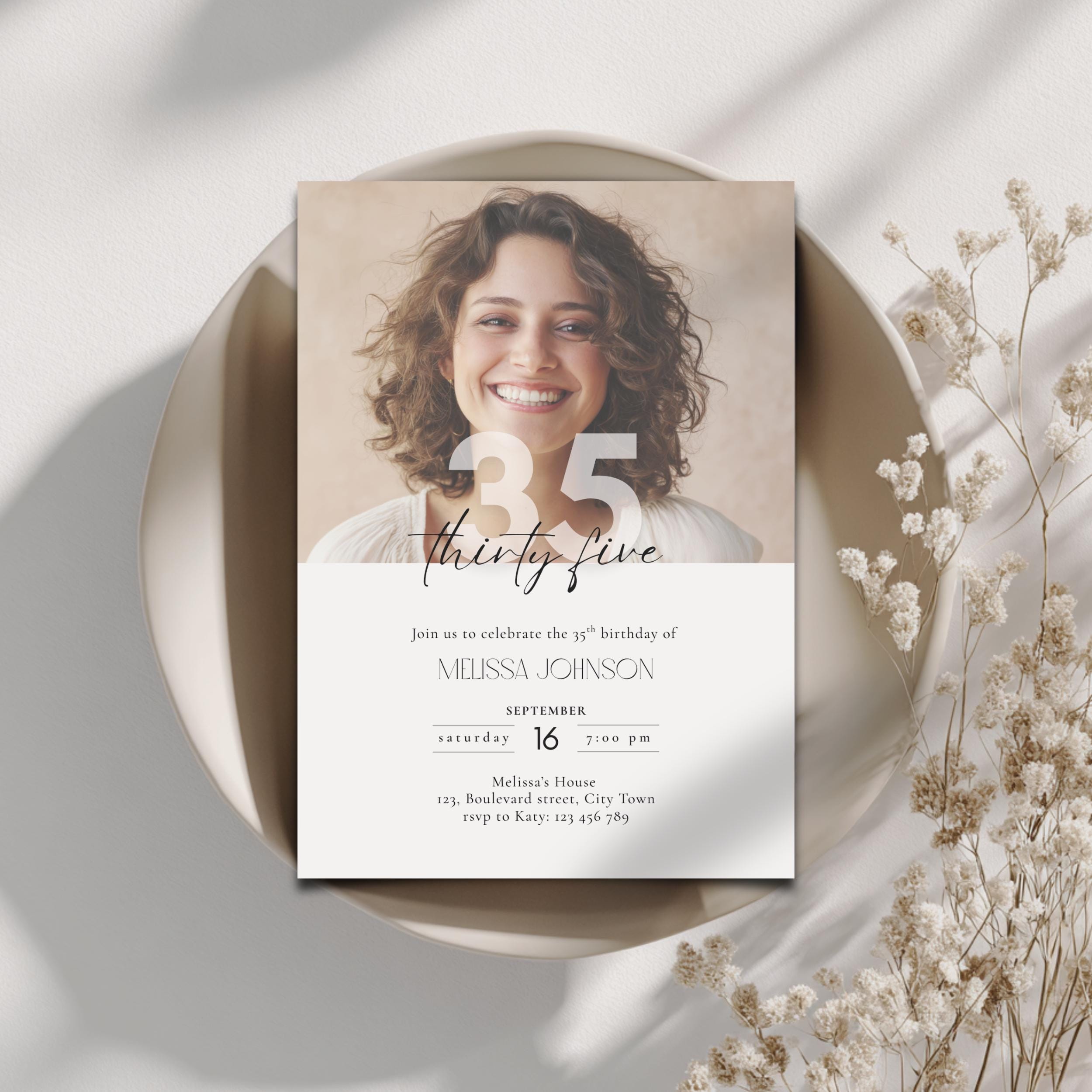 35th Birthday Invitation Photo