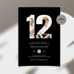 Black Tweens 12th Birthday Invitation Photo
