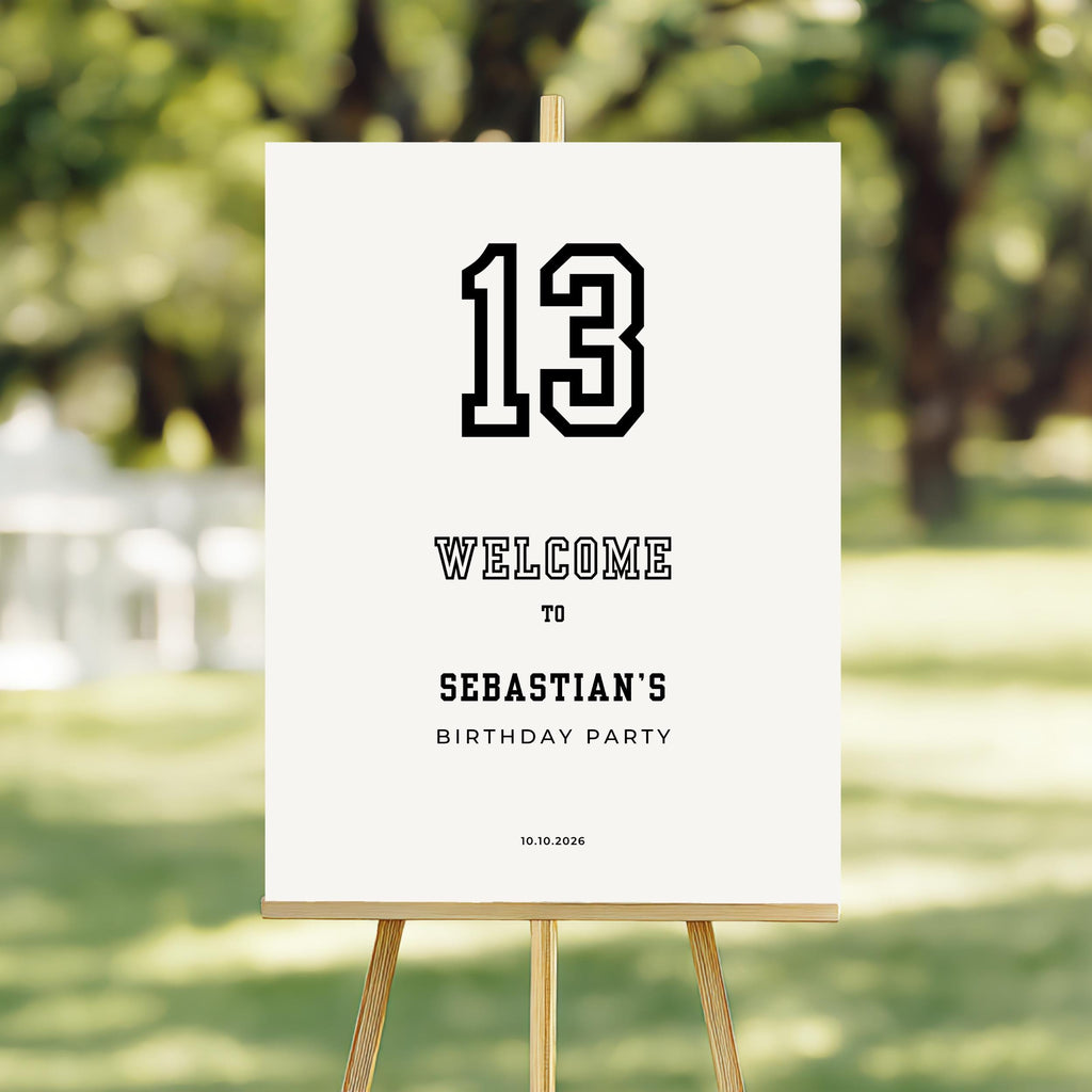 Minimal Sports Birthday Welcome Sign