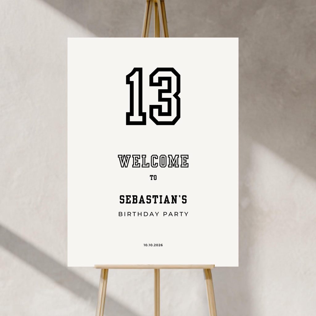 Minimal Sports Birthday Welcome Sign