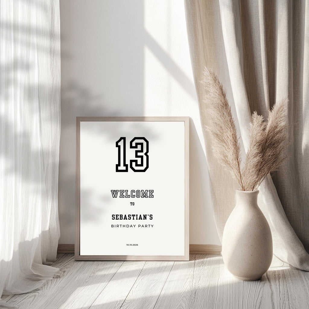 Minimal Sports Birthday Welcome Sign