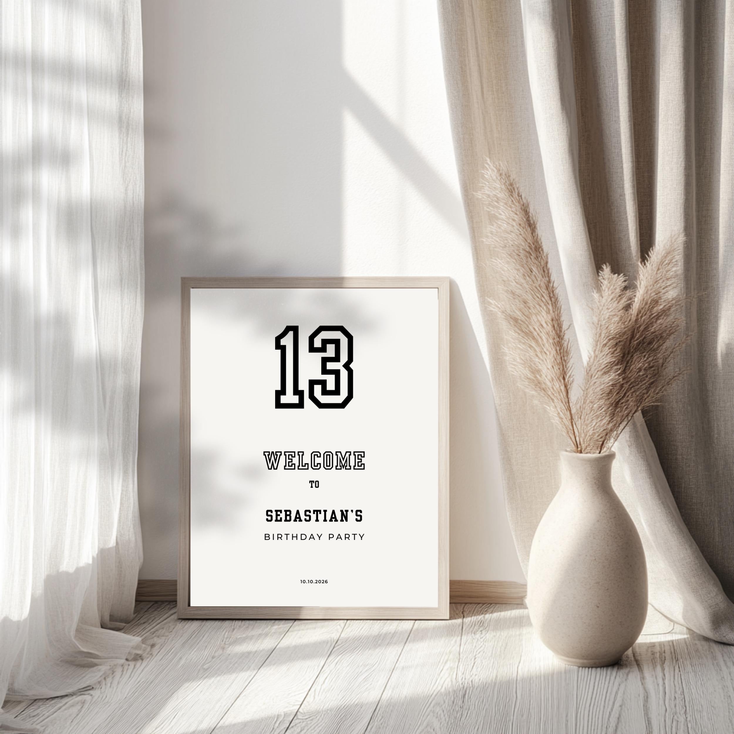 Minimal Sports Birthday Welcome Sign