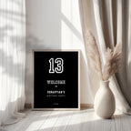 Minimal Black Sports Birthday Welcome Sign