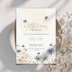 Little Honey Bee Baby Shower Invitation Template – image 1