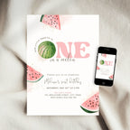 One In A Melon First Birthday Invitation Template Girls