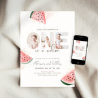One In A Melon First Birthday Photo Invitation