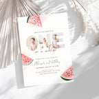 One In A Melon First Birthday Photo Invitation