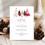 Christmas Pink Trees Menu Template