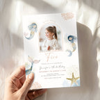 Mermaid 5th Birthday Photo Invitation Template Girls