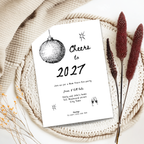 Cheers to New Year’s Eve 2027 party invitation template, second mockup