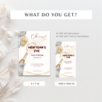 Modern cheers to New Year’s Eve invitation template mockup