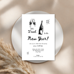 Hand drawn New Year’s Eve party invitation template mockup