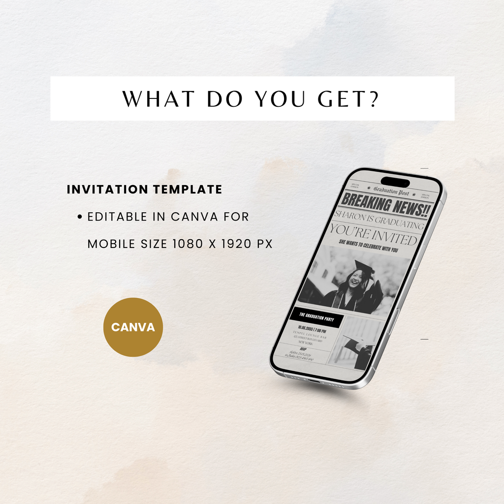 Newspaper Graduation Invitation Party