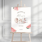 One In A Melon First Birthday Welcome Sign Photo