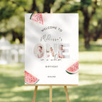 One In A Melon First Birthday Welcome Sign Photo