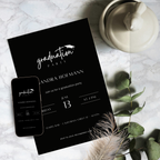 Minimal Black Graduation Invitation Party