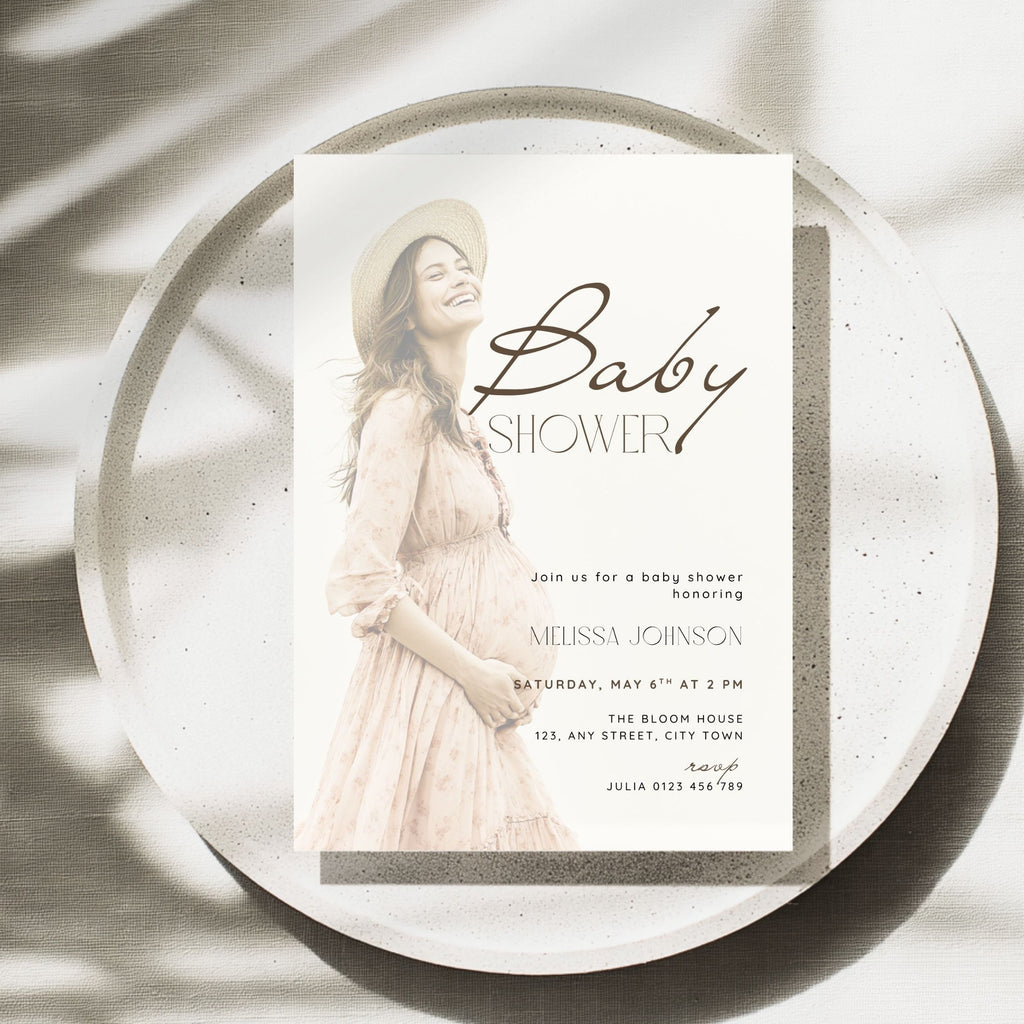 Baby Shower Photo Invitation Template – image 1
