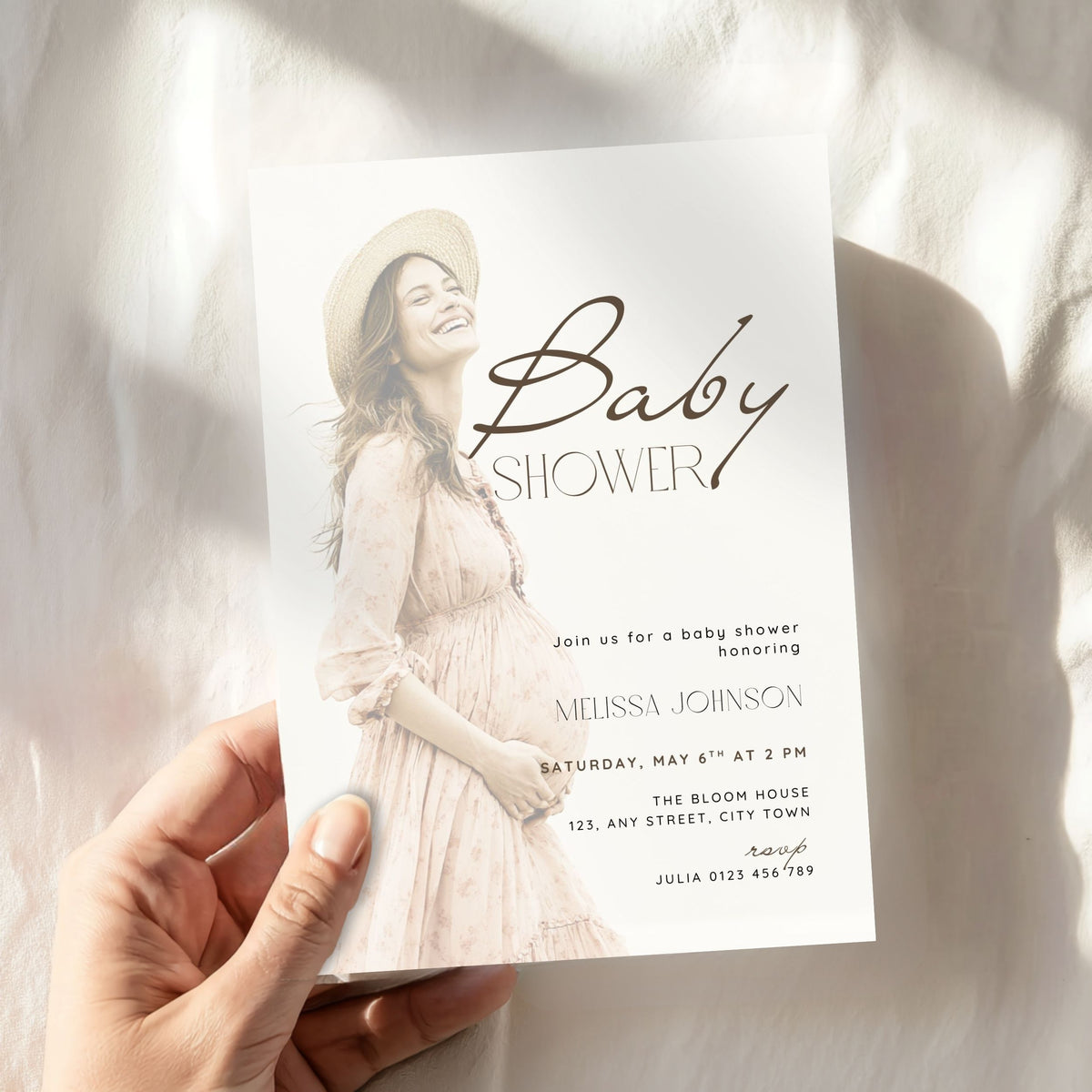 Baby Shower Photo Invitation Template – image 2