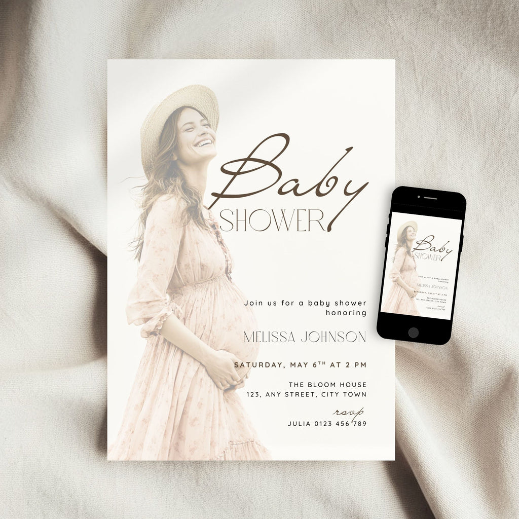 Baby Shower Photo Invitation Template – image 3