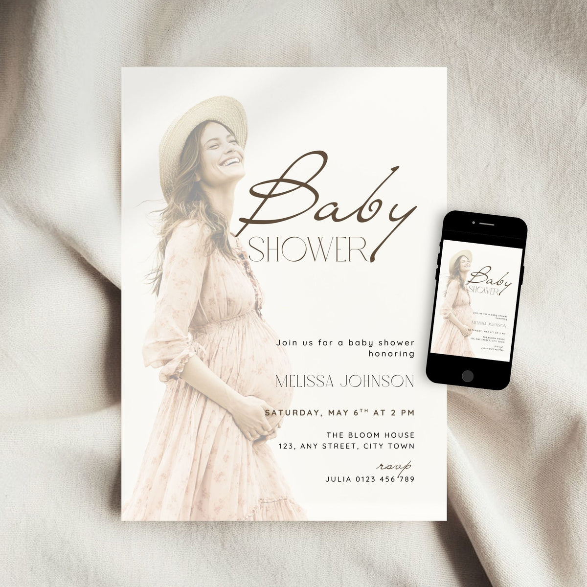 Baby Shower Photo Invitation Template – image 3