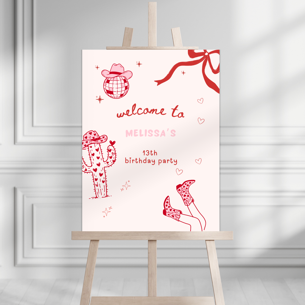 Cowgirl Pink Pony Club Welcome Sign