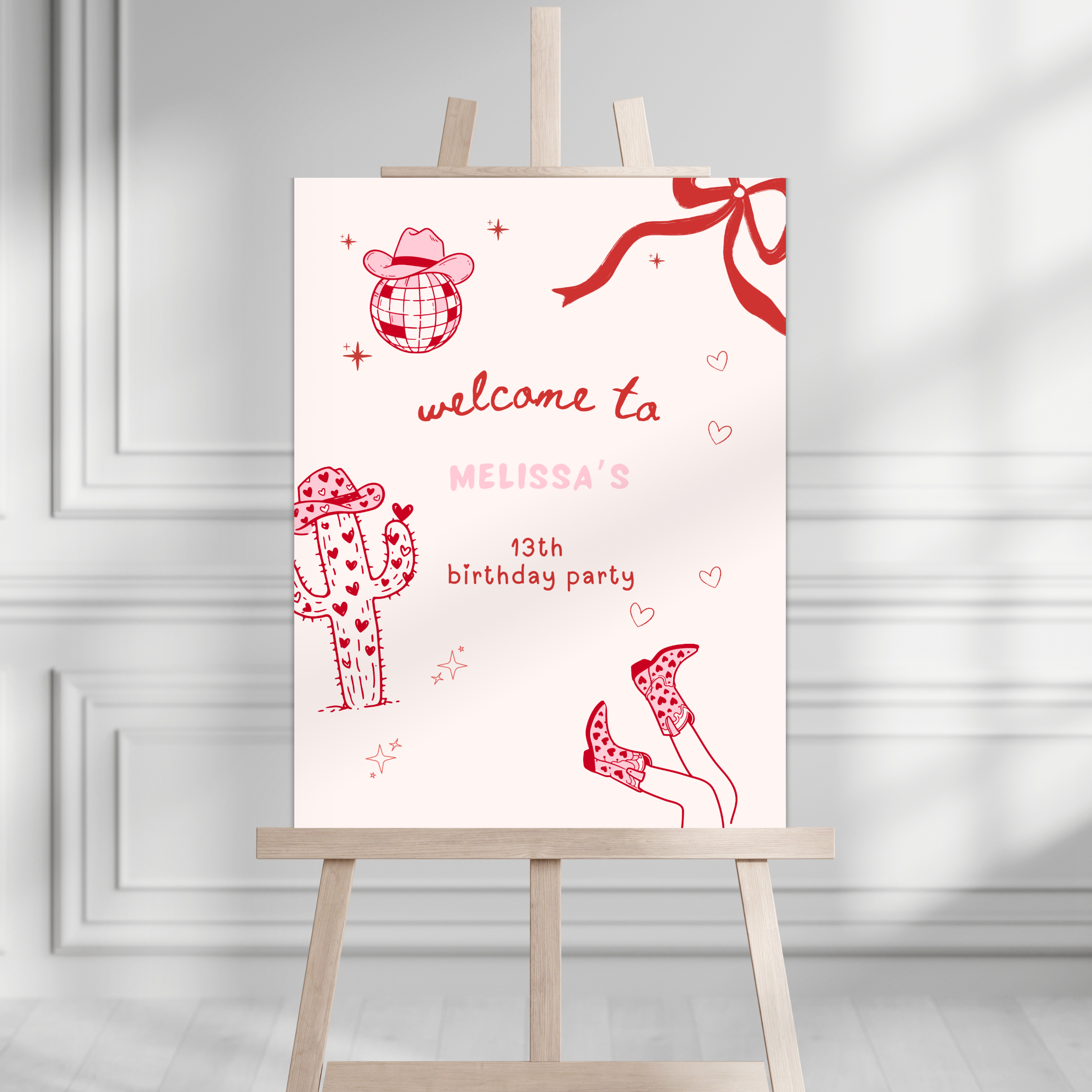 Cowgirl Pink Pony Club Welcome Sign