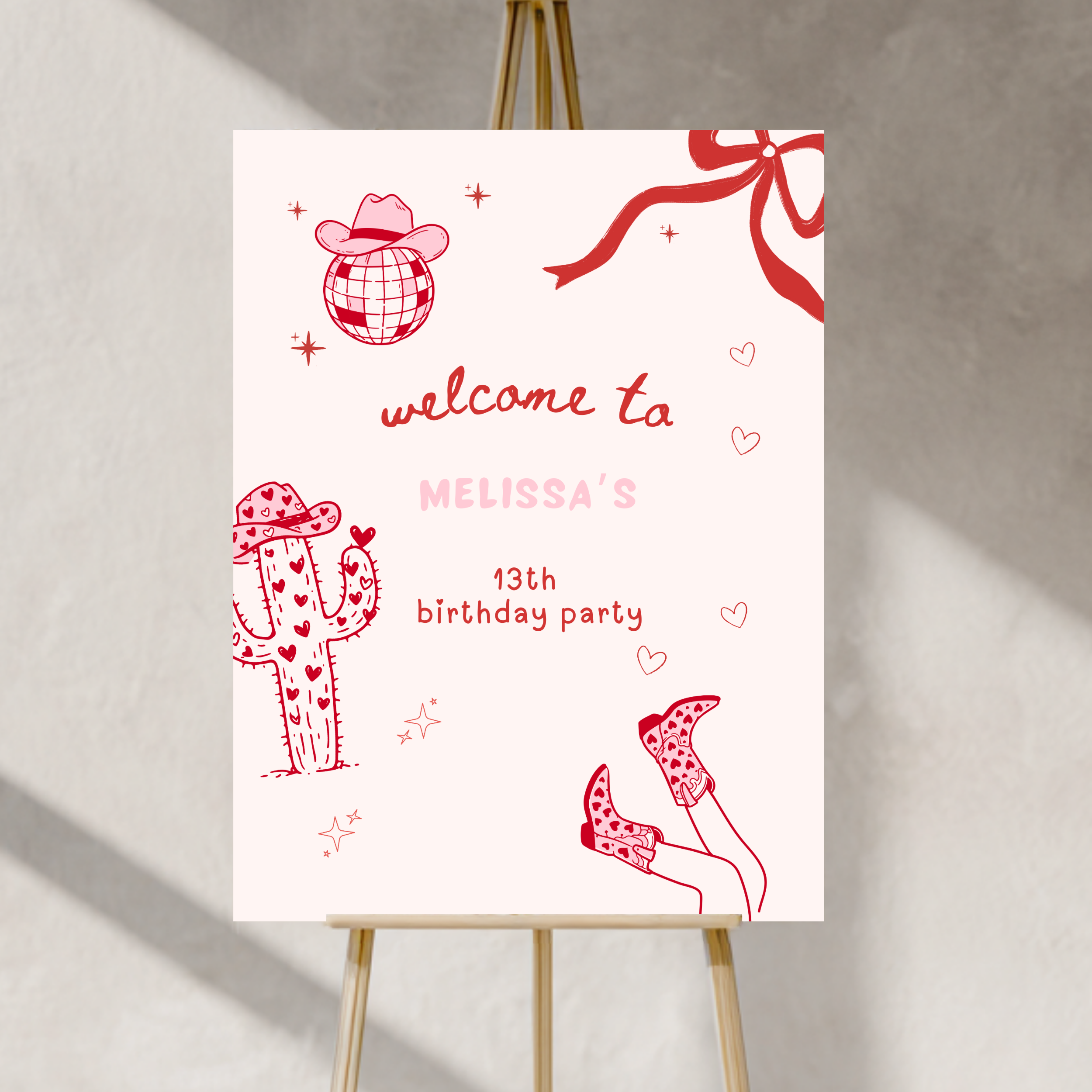 Cowgirl Pink Pony Club Welcome Sign