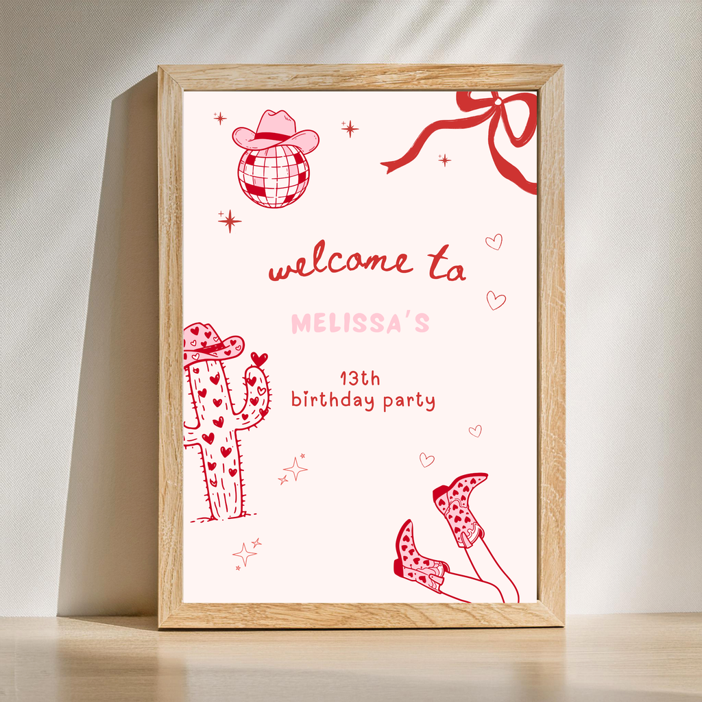 Cowgirl Pink Pony Club Welcome Sign