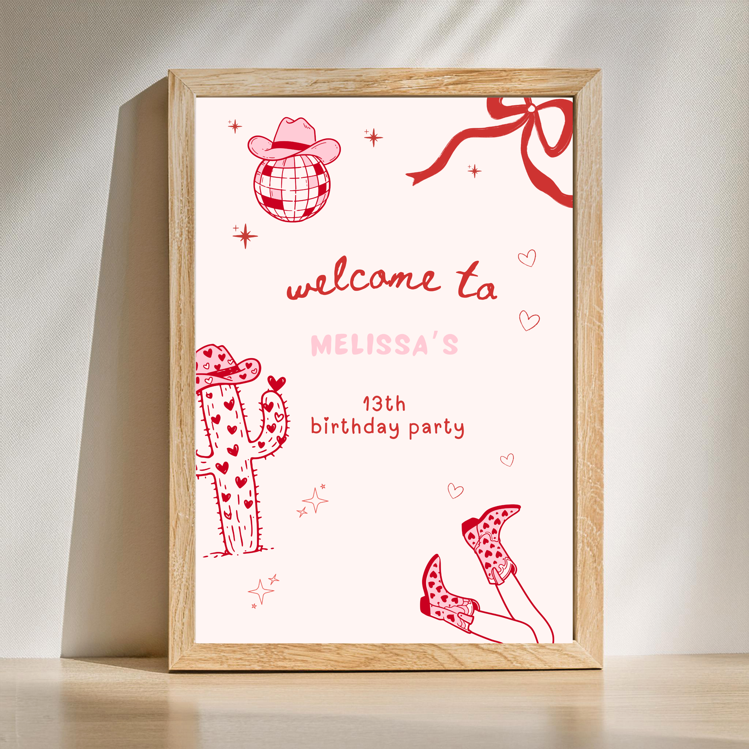 Cowgirl Pink Pony Club Welcome Sign