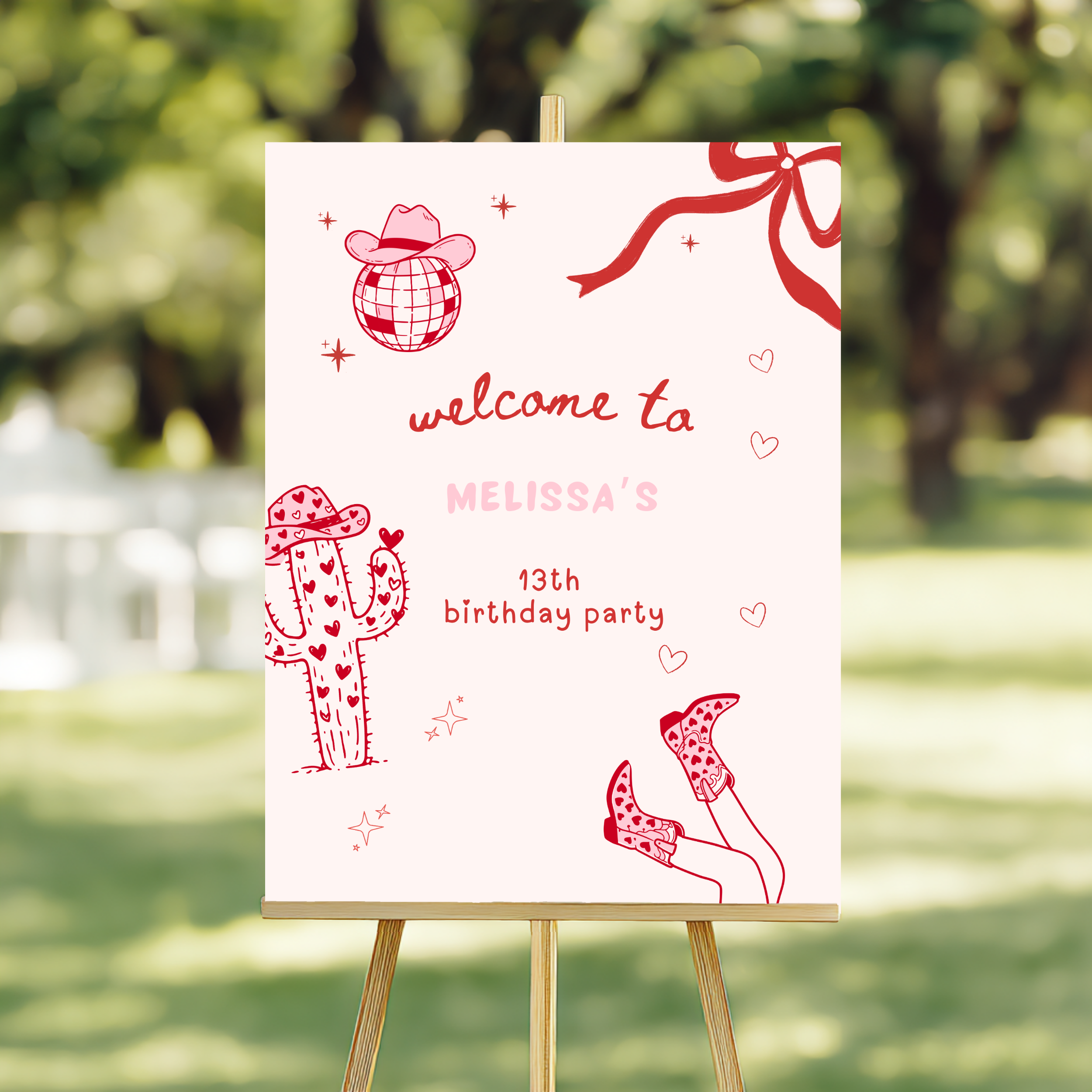 Cowgirl Pink Pony Club Welcome Sign