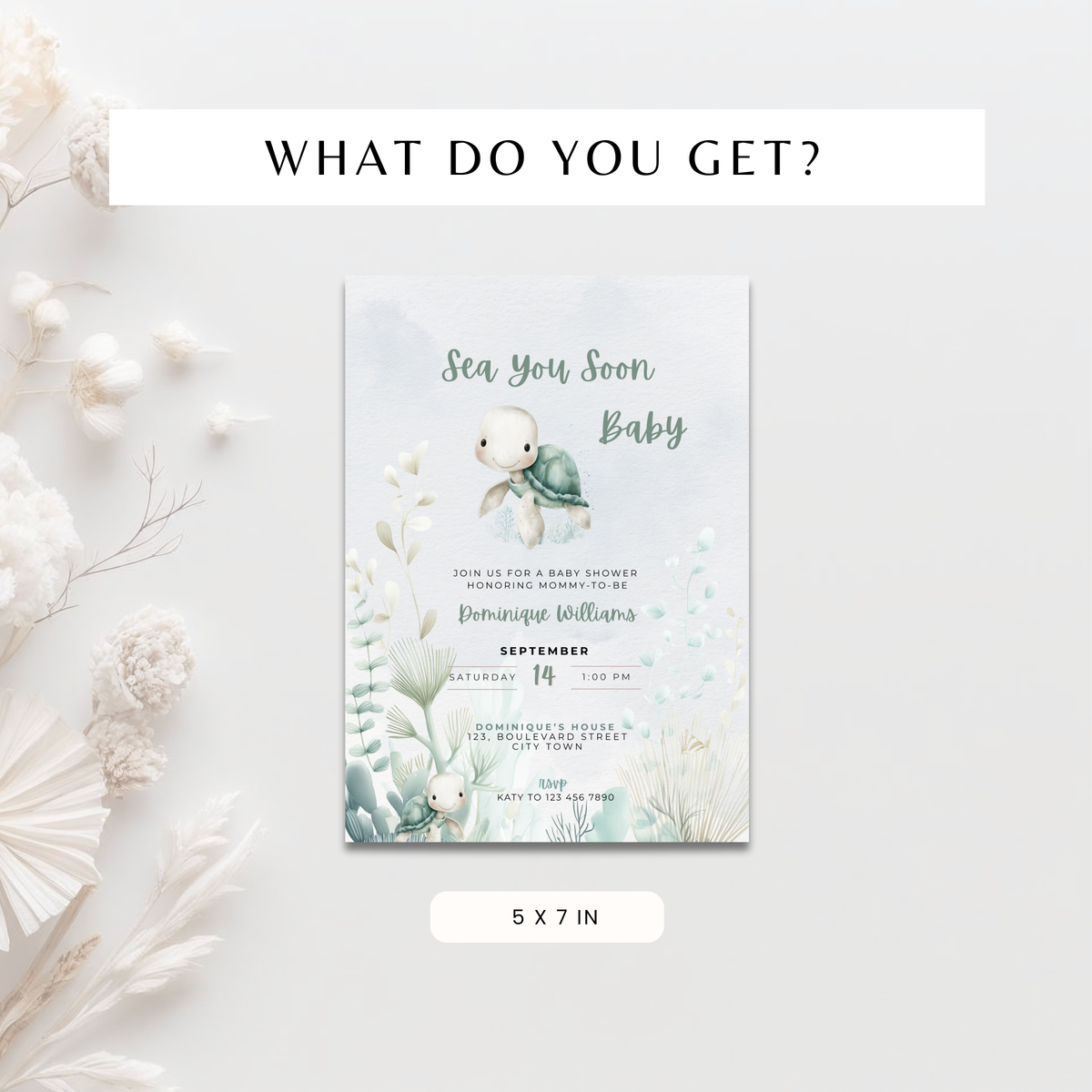 Sea You Soon Ocean Baby Shower Invitation Template – image 5