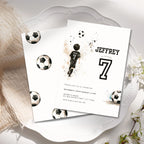 Soccer Sports 7th Birthday Invitation Boys