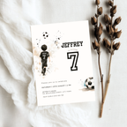Soccer Sports 7th Birthday Invitation Boys