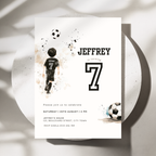 Soccer Sports 7th Birthday Invitation Boys