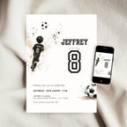 Soccer Sports 8th Birthday Invitation Template Boys