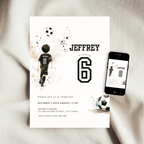 Soccer Sports 6th Birthday Invitation Template Boys