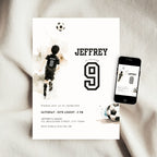 Soccer Sports 9th Birthday Invitation Template Boys