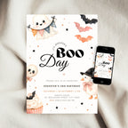 Halloween Boo Day 3rd Birthday Invitation Template Girls
