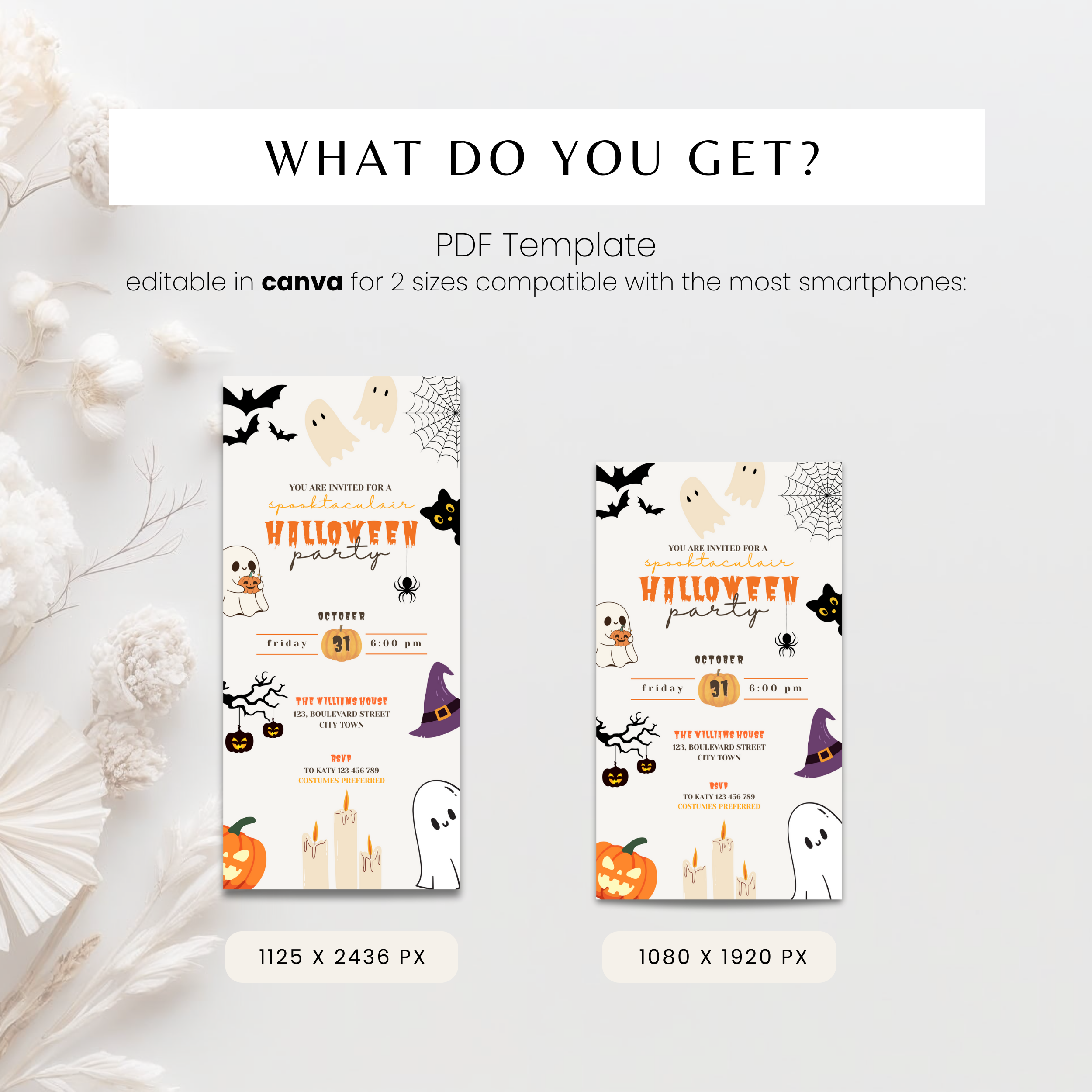 Spooky Ghost Halloween Party Invitation