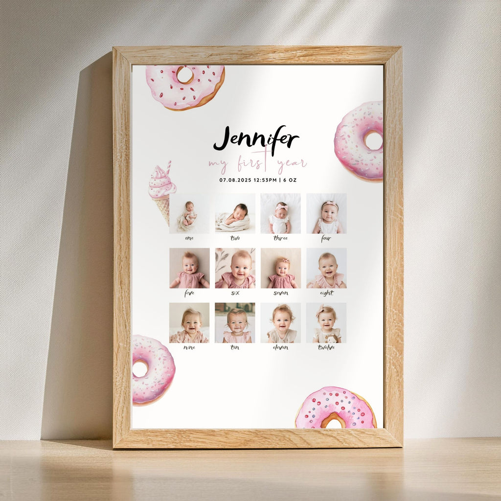 Pink sweet Birthday Monthly Milestone Sign Girls