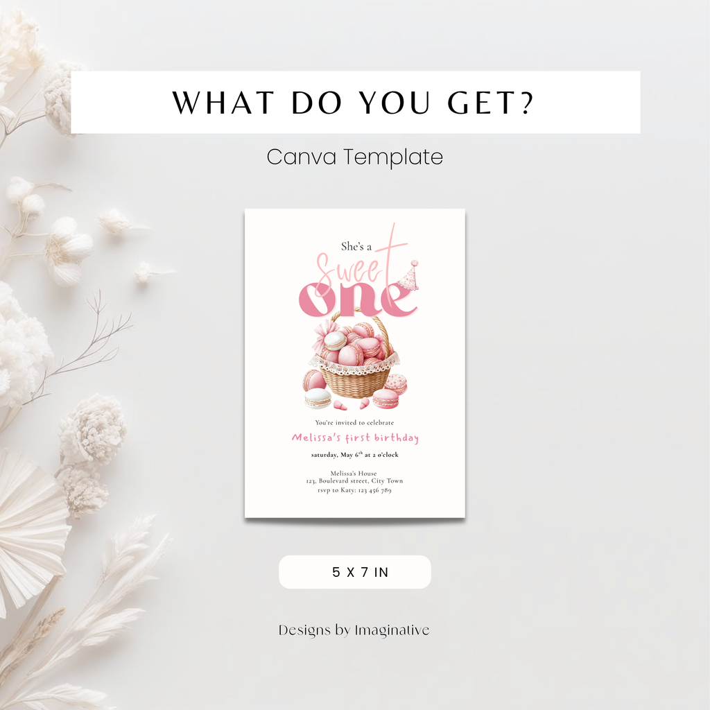 She's a Sweet One Birthday Invitation Girls