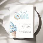 Blue Sweet One Birthday Invitation Template Boys