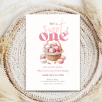 She's a Sweet One Birthday Invitation Girls