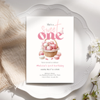 She's a Sweet One Birthday Invitation Girls