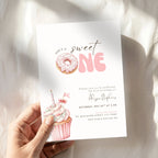 Pink Sweet One Birthday Invitation Template Girls