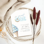 Blue Sweet One Birthday Invitation Template Boys