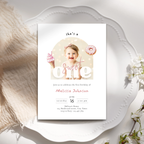 Girls Sweet One Birthday Invitation Photo
